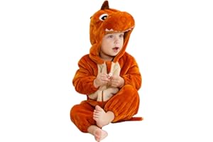 HAHASHOW Bebé Recién Nacido Ropa De Una Pieza Niño Pequeño Franela Suave Mono con Capucha De Invierno Cosplay De Animales Halloween 2-36 Meses