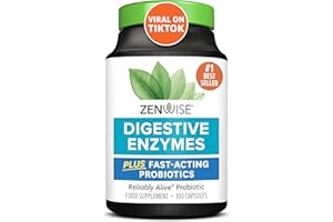 Zenwise Health Digestive Enzymes + Probiotics for Gut Health and Prebiotics Fibre Supplements for Digestion - 100 Count