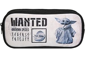 BAGTROTTER prostok�tny piórnik szkolny Baby Yoda Star Wars/The Mandalorian Black & Beżowy