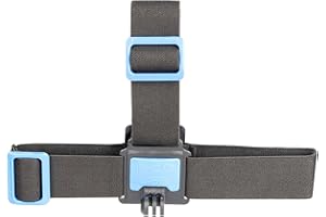 iSHOXS Head Strap | Support de Sangle de tête pour GoPro Hero 11-10-9-MAX, DJI Osmo et Compatible à la Plupart des caméras d‘Action | Fixation Frontale pour activités Sportives