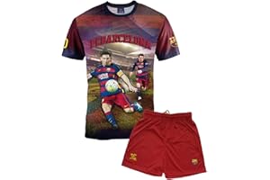 Fc Barcelone - Conjunto oficial de camiseta y pantalones cortos (talla para niño), diseño del Lionel Messi