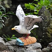 WEKADRIN 2er Set Holz Möwen Deko - Nautische Vogel Figuren 35,5cm