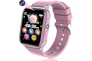 clleylise Kids Smart Watch for Kids, Upgrade Kids Smartwatch, Kids Smart Watches for Girls/Boys, Kids Watch Learning Toy Birthday Gifts with 26 Games/HD Camera/Music/Alarm Clock/Pedometer (Pink)