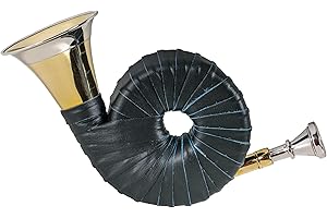 K&S WILDKAMERAS Taschenjagdhorn Fürst-Pless-Horn in B Horn Jagdhorn Signalhorn Messing Golden Silber-Kranz