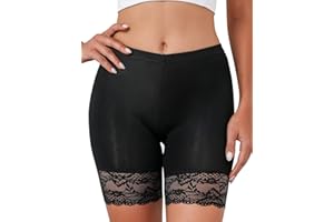 Niwicee Pantaloncini Sottogonna Donna,Mutande Shorts Mutandine Donna Elasticizzato,Sottili Corti Culotte Protezione della Privacy Attrito Anti-Coscia Pizzo, Sexy Senza Arricciatura