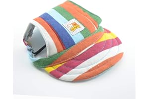 leconpet Baseball Caps hats with Neck Strap Adjustable comfortable Ear Holes for small Medium and Large Dogs in Outdoor Sun Protection (XL, Stripe)