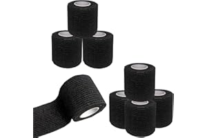 NELLHOMY 8 Rollen Selbstklebender Verband Bandage, 5cm*4,5m Verband Selbstklebend, Elastischer Fixierbinde Haftbandage Kohäsive Bandage Elastische Binde für Sport Vet Wrap Pet für Katze,Hund,Pferd