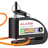 Justech Alarmlı Fren Diski Motosiklet Diski Kilidi 110dB Alarm G&uuml;venlik Kilidi 1,2M Hatırlatma Kablosu ve Taşıma Kılıfı ile 6