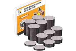 BBTO 12 Pieces, 3.625 oz. Tungsten Weights 3/8 Inch Incremental Cylinders Car Incremental Weights Compatible with Pinewood Car Derby Weights
