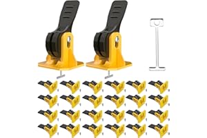 GXWCYI 150 Piezas Kit Sistema Nivelacion Azulejos, 2mm Cuñas Niveladoras Suelo, Niveladores de Azulejos con 150 Agujas de Acero de Repuesto en Forma de T, para Colocar Azulejos de Piso y Pared