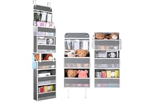 ‎HSD HOUSEWARE HSD Houseware Hängeregal Camping mit 5 Taschen 3 PVC Taschen 4 Netzseitentaschen, 1 Geteilt in 2 Tür Organizer, Organizer Hängend Camping, Hängeorganizer Tür (Grau)