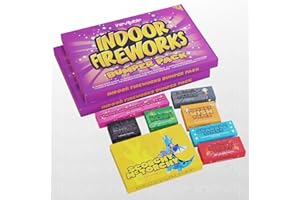 INEVITABLE PARTY Indoor Fireworks Selection Pack - A Collection of 8 different Nostalgic Novelty Pyrotechnics - CAT F1 Low Hazard