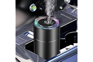 REACHMALL Diffuseur d'huiles essentielles pour voiture, humidificateur, aromathérapie, brume fraîche, portable, USB coloré, pour voiture, maison, chambre à coucher, bureau (noir)