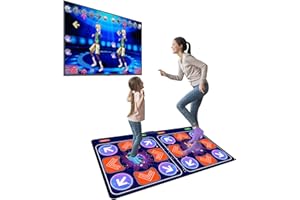 BOBOZAN Dance Mat - Double Wireless Kids Dance Mats for TV with 2 Controllers, Non-Slip Flannel Top & Rubber Back, Gift for Girls, Boys, Adults