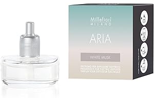 Millefiori Milano almizcle Blanco Recambio para eléctrico difusor de Fragancia, Aria, Gris, 7,2 x 6,5 x 4 cm, 7.2 x 6.5 x 4 cm