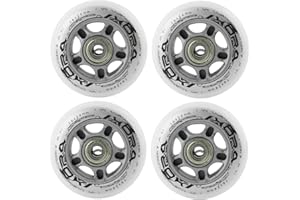 NILS EXTREME Lot de 4 roues Inliner, pour patinage de loisirs, en polyuréthane 76 mm / 82A, avec 8 roulements ABEC7 Nils.
