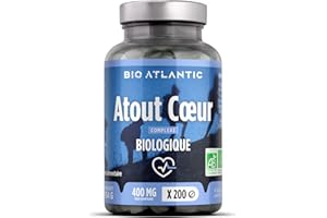 BIO ATLANTIC Atout Coeur Bio - Ail, Aubépine, Aubier de Tilleul, Olivier - 200 comprimés