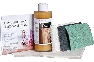 ‎WOODROOM Pflegeöl Set für Holzmöbel 6-teilig – farbloses Möbelöl 150 ml für alle Holzarten – ideal für naturgeölte Oberflächen wie Tische, Schränke, Bad- & Küchenmöbel
