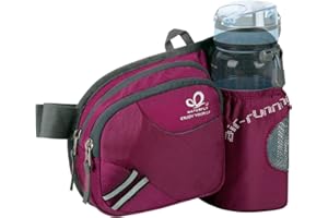 Waterfly Marsupio Trekking con Portaborraccia Marsupio Sportivo Uomo Donna per Escursionismo, Corsa, Ciclismo e Arrampicata (Rosa)