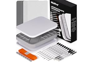 Nicpro Palette Peinture Set avec Palette Humide, 11 pinceaux, 100 Feuilles de Papier, 4 éponges, Un Porte-pinceaux, pour économiser la Peinture, pour Miniature