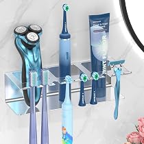 Support Brosse à Dents Murale Gsocel - Acier Inoxydable 304 Auto-Adhésif - Pour 4 Têtes Électriques