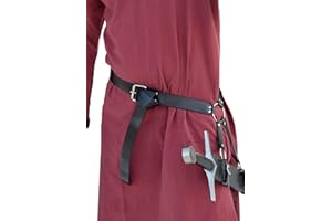 Battle-Merchant Cinturón de espada medieval de piel, con cinturón para espada medieval, varios modelos