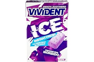 PERFETTI VAN MELLE 20 ASTUCCI GOMME DA MASTICARE VIVIDENT ICE GRAPE UVA 27 GR ISTANT FRESH
