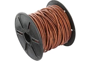 Auroris Cordon en cuir rond antique marron clair Ø 2 mm Rouleau de 10 mètres