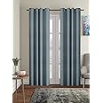 Amazon Brand - Solimo Polyester Blackout Long Door Curtains (Pack of 2, 9 Feet, Grey)