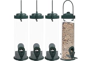 NC Mangiatoia per Uccelli Esterno,Guador 4 Pezzi Mangiatoia per Uccelli da Appendere Alimentazione per Uccelli Selvatici da Appendereper Limentatore per Nutrire Arachidi Esterni Giardino Cortil