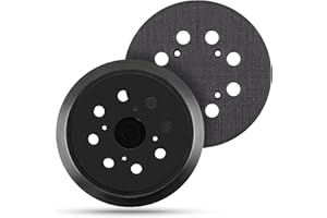 STEBRUAM 4.75 Inch 8 Hole Hook and Loop Replacement Sander Pad, 2PCS 123mm Round Hook and Loop Backing Pad for Buffing Random Orbital Sander Pads