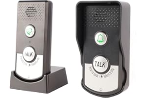 Fockety Wireless Intercom Doorbells,Voice Intercom Doorbell Long Distance 3280ft 1000m Range 3 Gear Adjustable Sound Intercomunicador Voice Doorbell,Rechargeable Electronic Doorbell Chime