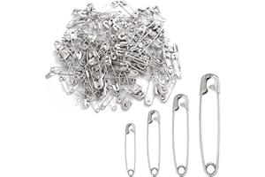 ZZLBZN Safety Pins, 100Pcs Sliver Safety Pins for Clothes, Strong Nickel Plated Steel Rust Resistant Sewing Accessories for Clothes Arts Crafts DIY Pinning Hemming Dressmaking 4 Sizes-18 22 28 38mm