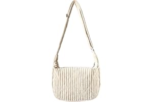 Ulisty Damen Klein Cord Hobo Tasche Breiter Gurt Umhängetasche Schultertasche Lässig Messenger Schulranzen Handtasche Tägliche Tasche