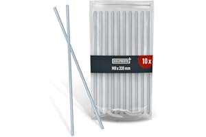 HELPMATE - tige filetée M8 x 330 mm - acier zingué - 10 pièces tige filetée à pas métrique et filetage complet argenté - résistance casse 4.8 - DIN 976