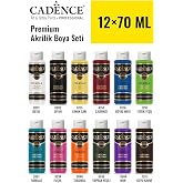 Genel 12 Adet Cadence 70 Ml Akrilik Boya Seti/Set-3 &Ccedil;ok Renkli Tek Ebat
