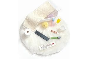 LEGEZON Wichtel Zubehör Set Badezimmer – DIY Miniatur Bad mit Wanne, Teppich, Handtuch, Zahnbürste, Seife & Deko – Zubehör für Wichteltür, Puppenhaus & Weihnachtsdekoration