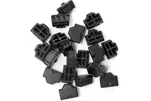 QSFPTEK Lot de 20 capuchons anti-poussière RJ45 en silicone pour commutateurs réseau RJ45 Ethernet - Noir