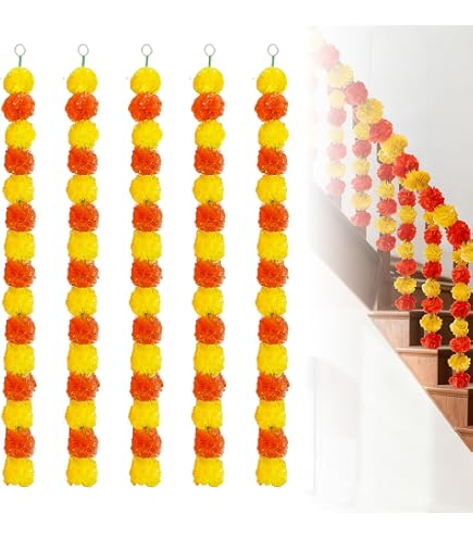 Set di 4 ghirlande di fiori artificiali Mala Haar Mala per Idolo