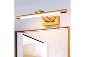 MantoLite Lampade da Parete per Interni 8W, Specchio da Bagno LED Applique da Parete con Testa Della Lampada Girevole per Camera da letto, 3000K Hotel Restaurant Lampada(900LM Ottone,40CM)