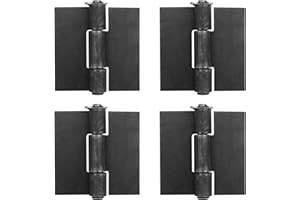 TSSS 4 PCS 116 x 106 mm Weldable Door Hinges, Heavy Duty Metal Steel Gate Hinges Butt Hinge 285 Degree Rotation Angle with Removable Pin, Steel Thickness: 4.7 mm, Max.Load 200KG/Pair