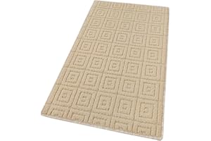 emmevi Tappeto Cucina 3D Antiscivolo Tinta Unita Lavabile Morbido Assorbente Mod.EVITA 57X240 BEIGE
