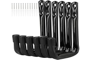 pipabiba – Lot de 6 crochets en forme de J robustes pour rangement de garage, supports muraux en acier (12cm x 10cm)