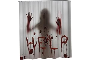 Sjfbebsy Halloween duschdraperi, 180 x 180 cm vattentätt skrämmande dekor, gotiskt badrumstillbehör
