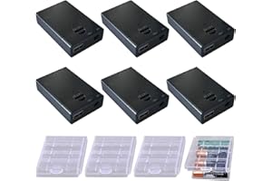 GTIWUNG 6 Piezas 3 x 1.5V AA Caja de Soporte de Batería, Enchufe Hembra USB, 4.5V AA Caja de Almacenamiento de Batería con Enchufe de Hembra USB, con 4 Piezas Caja de Batería de Plástico