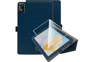 Heioloo Custodia per ALLDOCUBE iPlay 70 Pro Cover in Pelle Case, + [1 Pezzi] Vetro Temperato Pellicola Protettiva[Supporto Funzione ] [Anti-Scratch] Blu