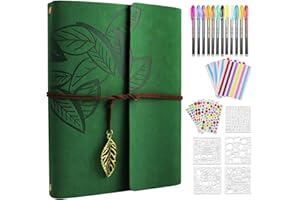 ZEEYUAN Álbum de fotos Scrapbook DIY kit de cuero Álbum de fotos páginas en blanco 60 páginas para él