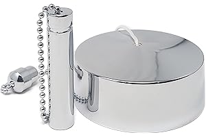 CubeTECH Bathroom Light Pull Cord and Fitting Kit - Chrome Round Light Switch (Bathroom Light Switch, Ceiling pendant light cord pull string, Black Bathroom Accessories) Bathroom accessory