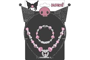 Hello Kitty smycken set med rosa pärlfärgade pannband halsband och armband | Officiella barntillbehör för flickor + 3 år med kawaii design och presentförpackning