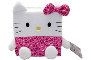 Hello Kitty Cubeez Sweet Leopard 20 cm – przytulanka z miękką pianką memory dla fanów Hello Kitty i kolekcjonerów